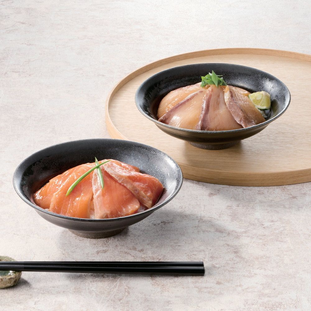 ＜京都・魚三楼＞海鮮漬け丼 2種 ぶり漬け・サーモン漬け各60g×4個 賞味期限：製造日より冷凍90日